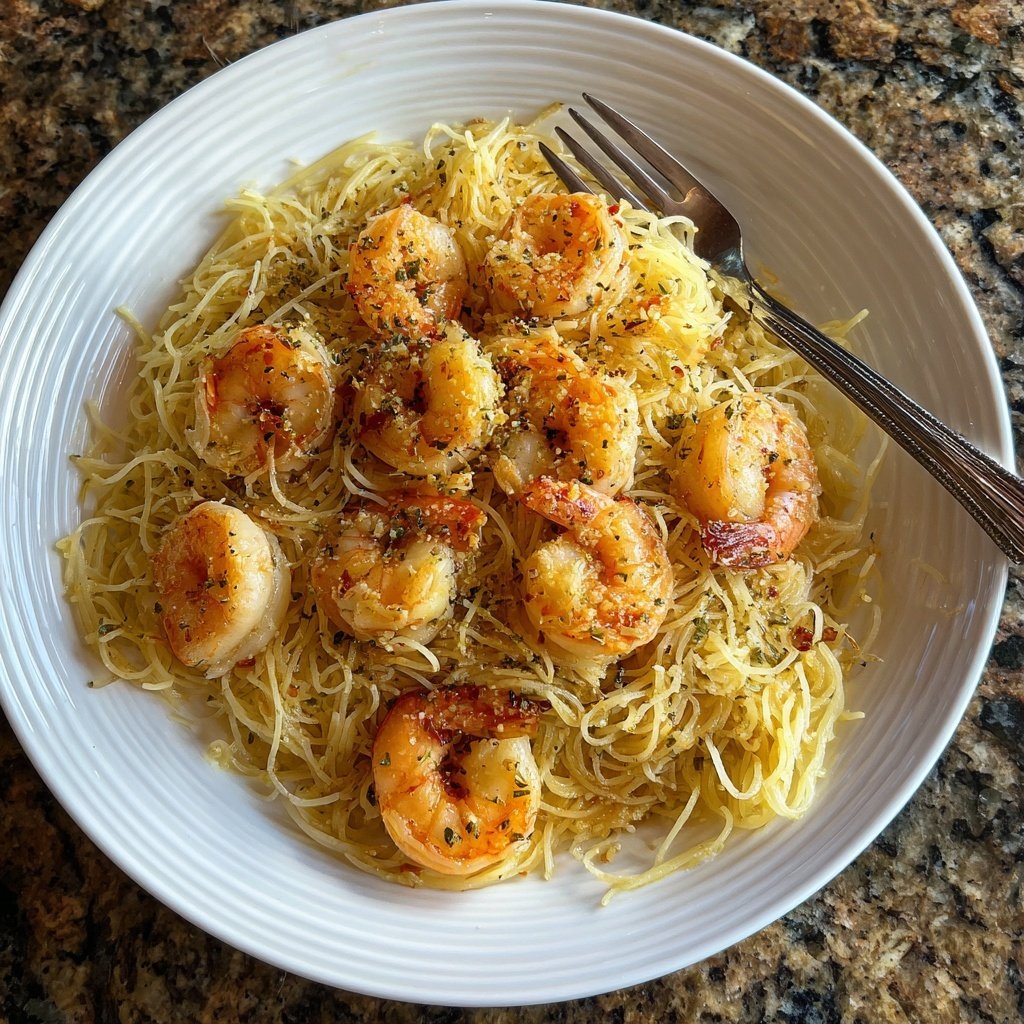 Angel Hair Pasta With Garlic Shrimp