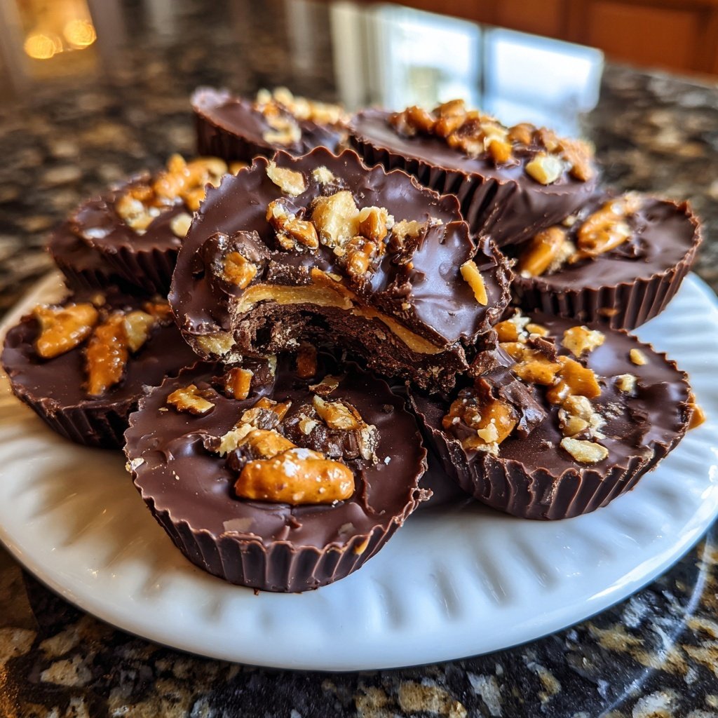 Homemade Reese’s Cups with Pretzel Crunch