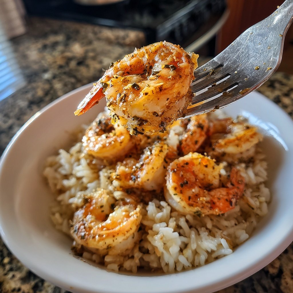 Garlic Butter Shrimp With Rice