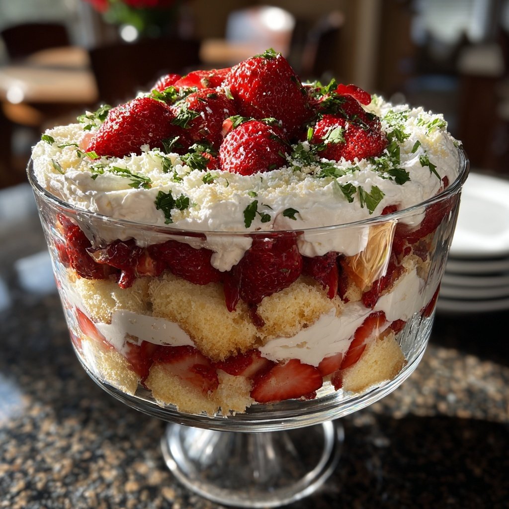 Fresh Strawberry Shortcake Trifle